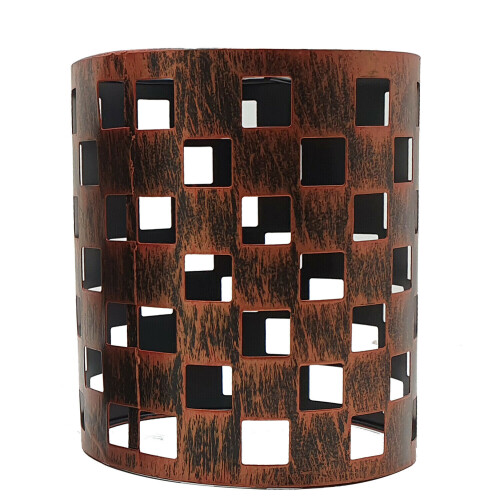 (Style 1 Rustic Red) Wire Cage Shade Modern Barel Style Ceiling Light