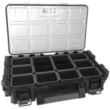 Keter DIY Tool Storage Organizer Black Clear Cover