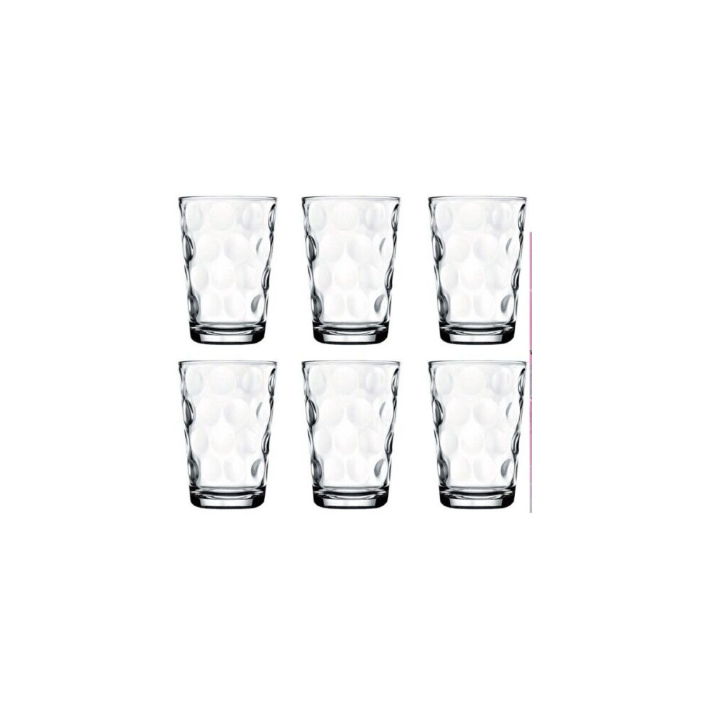 Pasabache Polka Dot Glass Tumbler Set Stackable Juice Water Glasses Set of 6