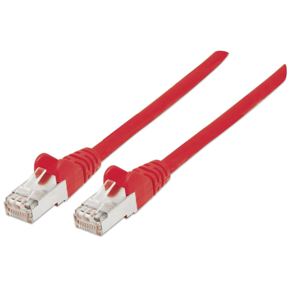 Intellinet Network Patch Cable, Cat6, 0.5M, Copper, S/Ftp, Lsoh / Lszh, Pvc, Rj45, Plated Contacts, Snagless, Booted, Polybag Red/Gold 766623735247