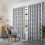 Skandi Eyelet Ring Top Curtains Fully Lined Weave Jacquard Silver 66x72" 1