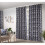 Skandi Eyelet Ring Top Curtains Fully Lined Weave Jacquard Navy 66x54" 1