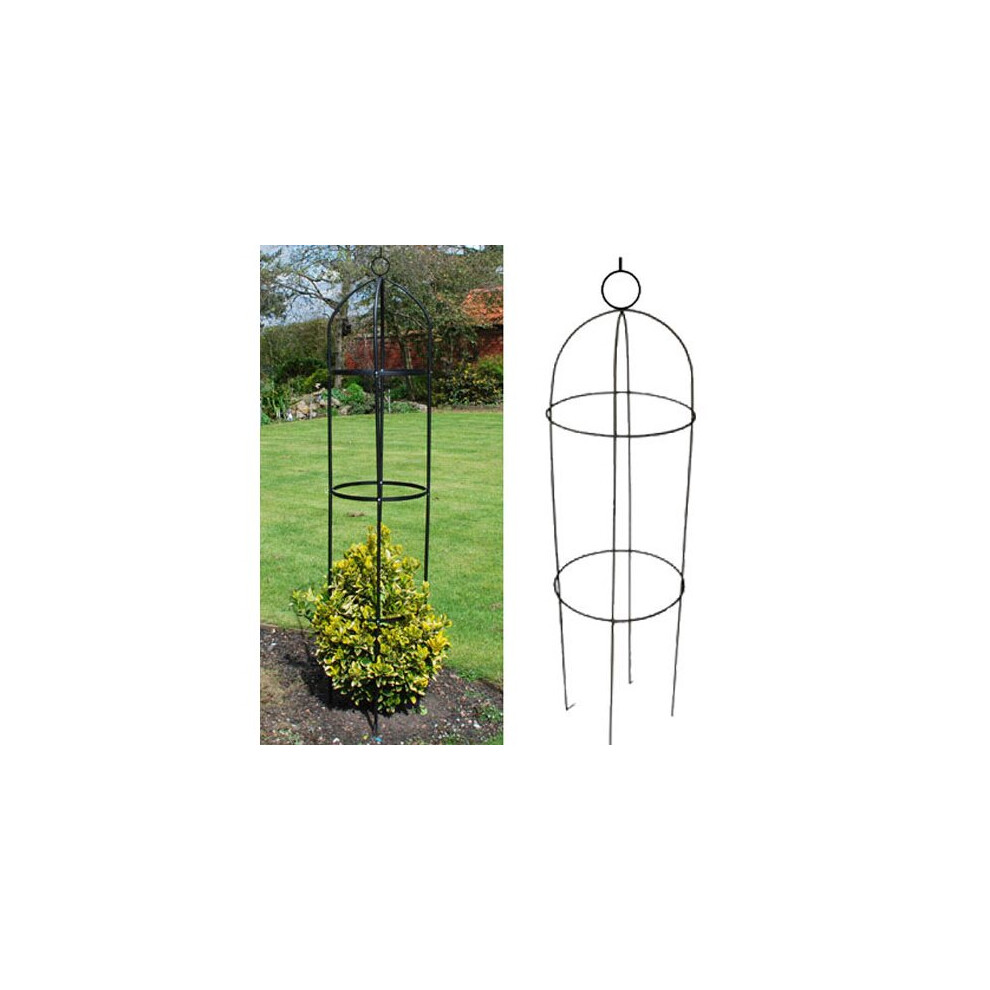 Kingfisher Wgo Garden Obelisk - 4Mm X 13Mm Steel, 1.9M (6'3"), For Climbing Plants & Roses, Ground-Leg Stability, Easy Assembly