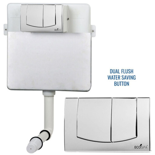 Concealed Toilet Cistern Front Access Chrome Eco Dual Flush 6L/3L 1