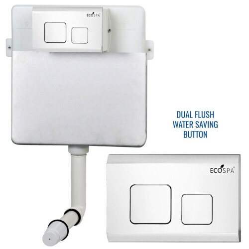 Concealed Toilet Cistern Front Access White Eco Dual Flush 6L/3L 1