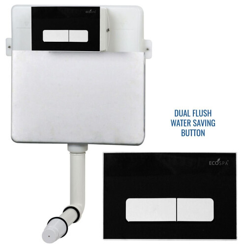Concealed Toilet Cistern Front Access Black Eco Dual Flush 6L/3L 1