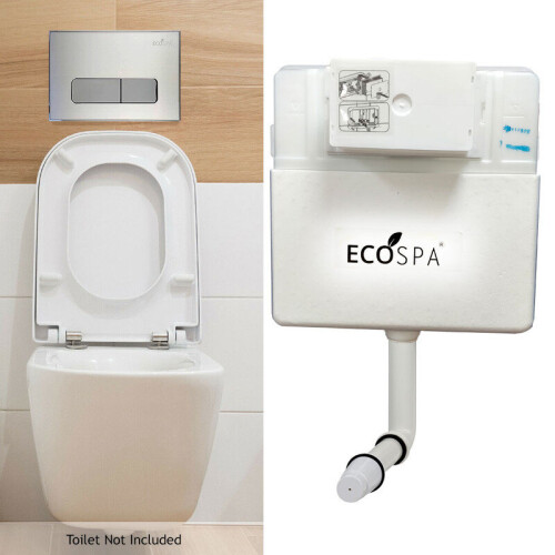 Concealed Toilet Cistern Front Access Silver Eco Dual Flush 6L/3L