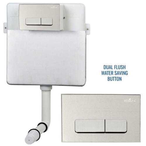 Concealed Toilet Cistern Front Access Silver Eco Dual Flush 6L/3L 1