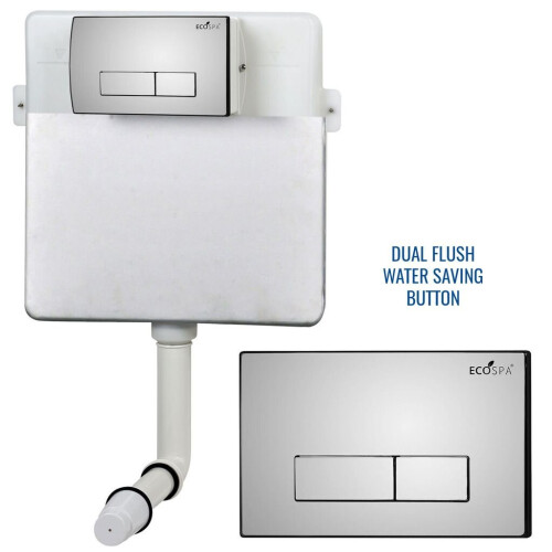 Concealed Toilet Cistern Front Access Chrome Eco Dual Flush 6L/3L 1