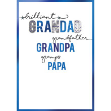 Grandfather Father's Day Card Grandad Grandpa Gramps Papa Embellished Cards