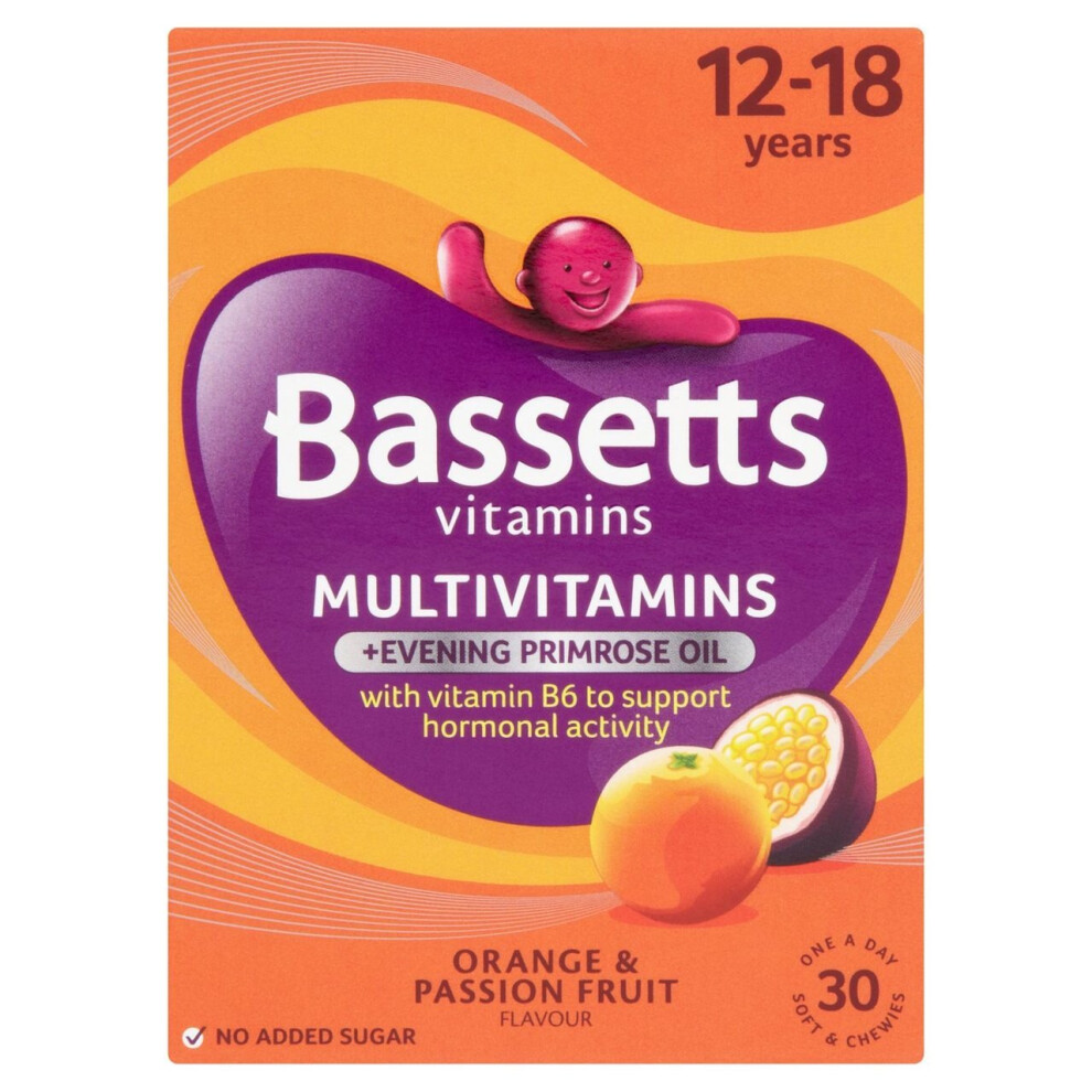 Bassetts Multivits + Evening Primrose Oil Orange & Passion Fruit, 12-18yrs