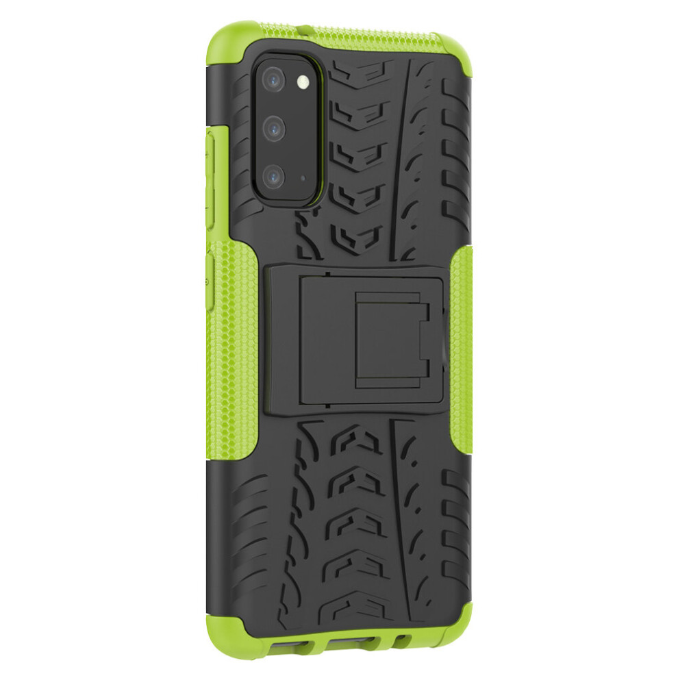 (Galaxy S20, Green) Slim Armour Shockproof Case Cover Stand for Samsung Galaxy S20 SERIES