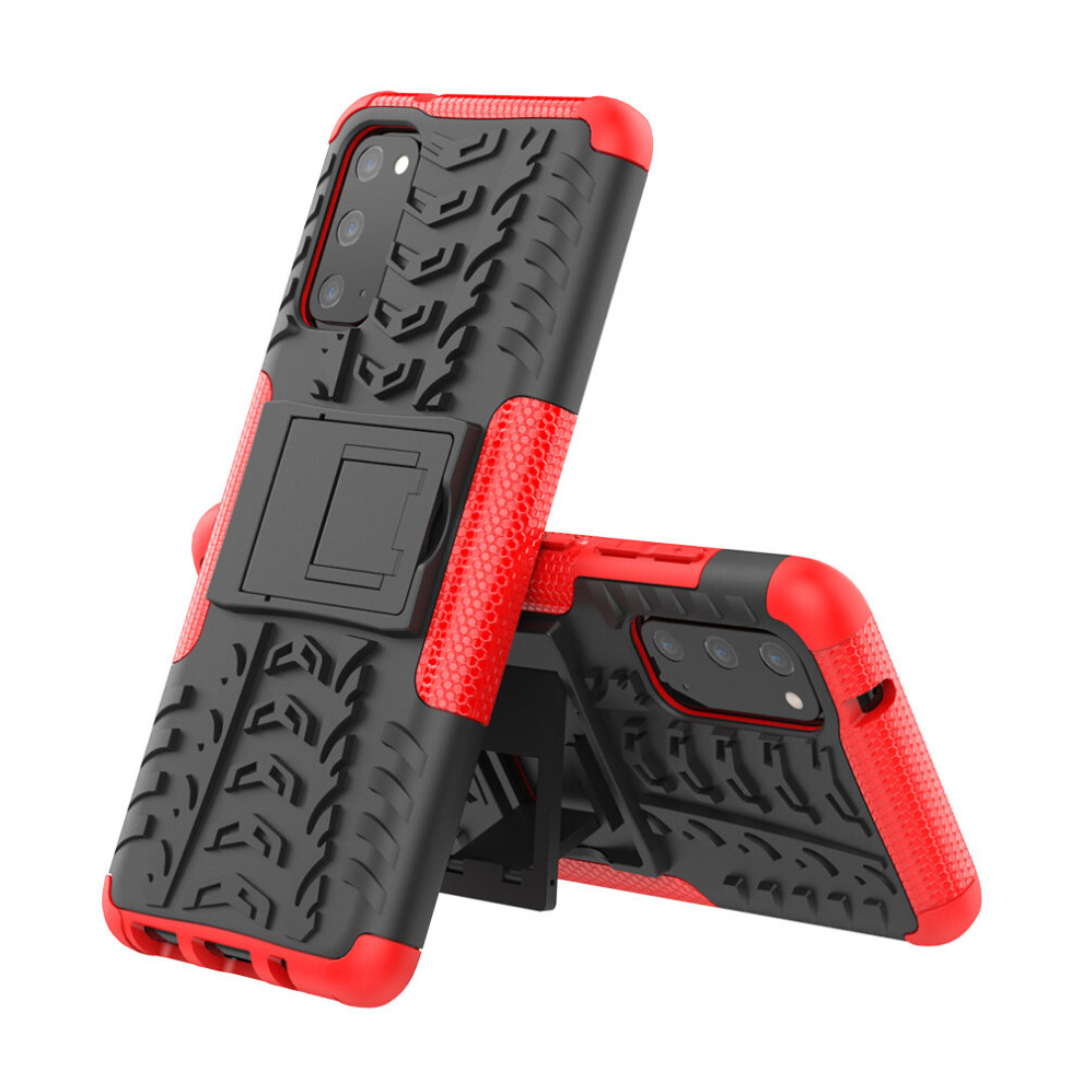 (Galaxy S20, Red) Slim Armour Shockproof Case Cover Stand for Samsung Galaxy S20 SERIES