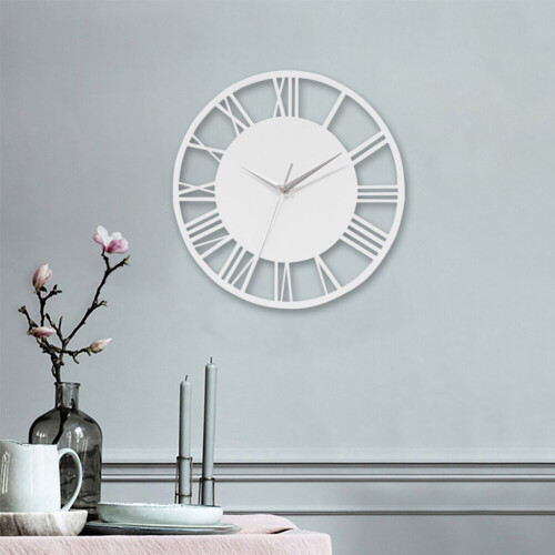 Living And Home 30CM Large Roman Numerals Open Round Wall Clock 1