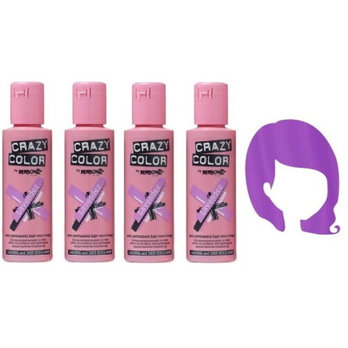 Crazy Color Hair Dye 100ml - Lavender x4