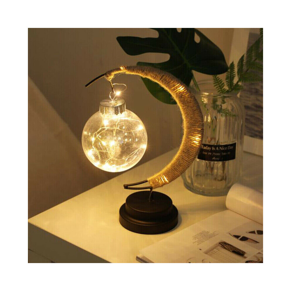 Ranpo (Warm ) Battery Powered Colourful Led Moon Fairy Night Desk Lamp Bedroom Decor White/Light