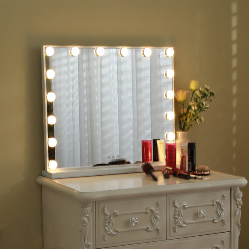 Living And Home Large Makeup Dressing Table Mirror with LED Dimmable Lights