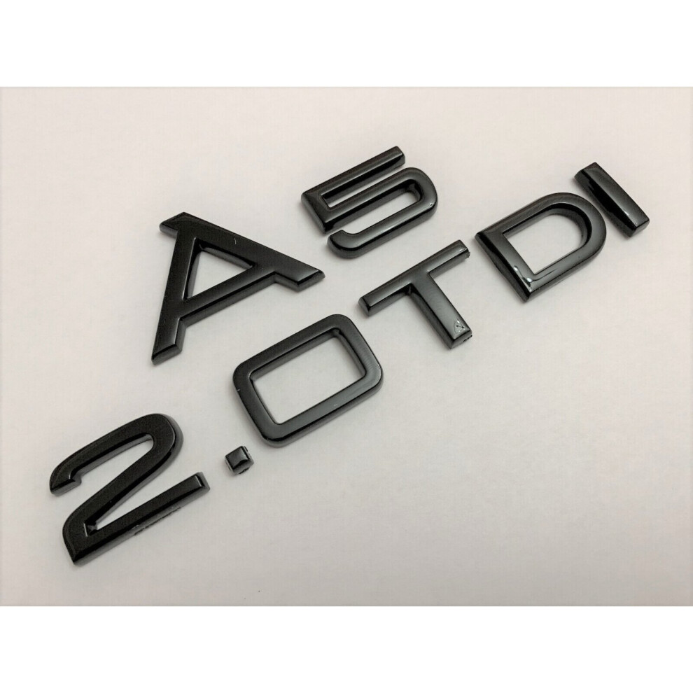 Gloss A5 2.0Tdi Tdi Badge Rear Boot Trunk Fits Audi A5 Models Black 5060655320217