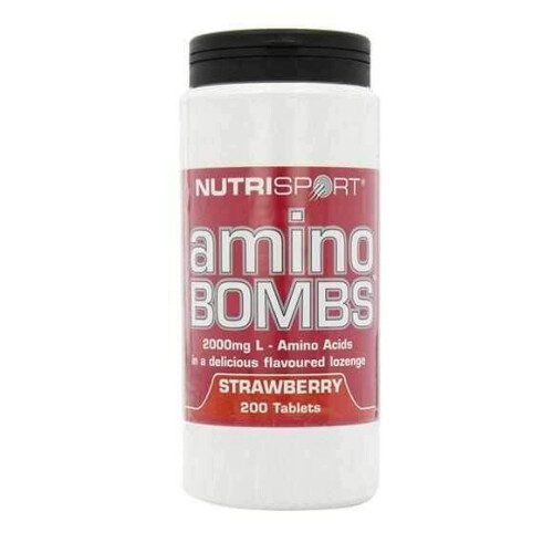 (Strawberry, 200 Tablets) Nutrisport Amino Bombs 200 Tablets