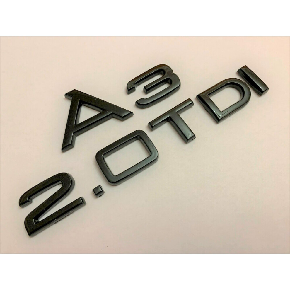 Autocc Gloss Black A3 2.0Tdi Tdi Badge Rear Boot Trunk Fits Audi A3 Models