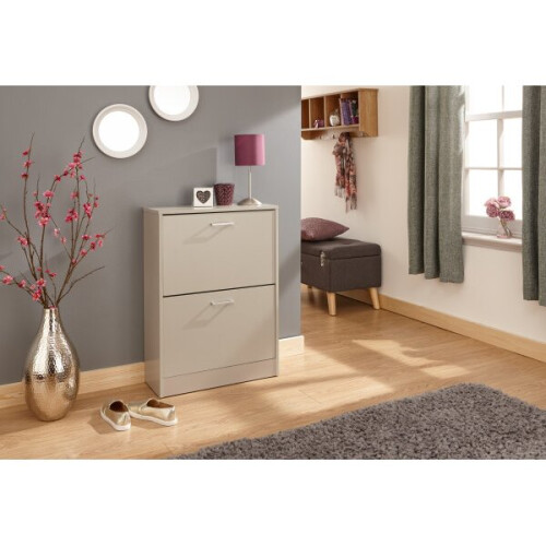(Two Tier Grey) Stirling Two Tier  Or Three Tier Shoe Cabinets