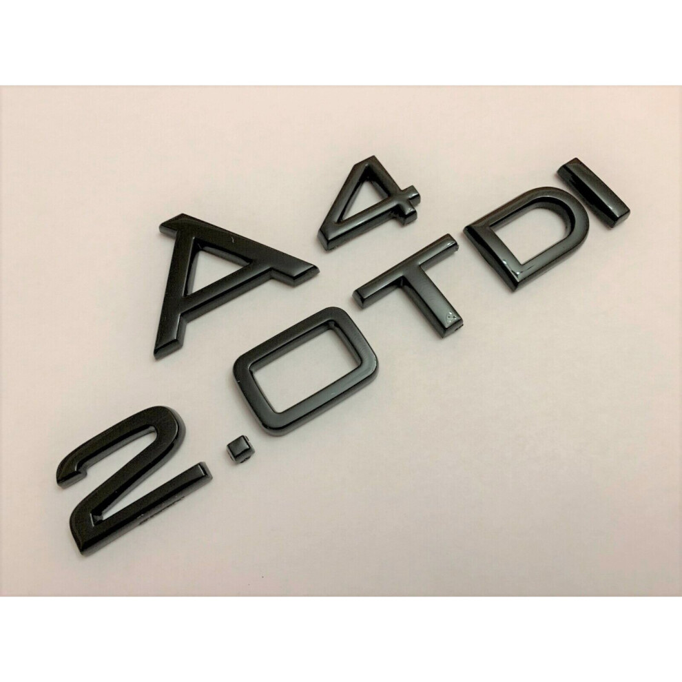 Autocc Gloss Black A4 2.0Tdi Tdi Badge Rear Boot Trunk Fits Audi A4 Models