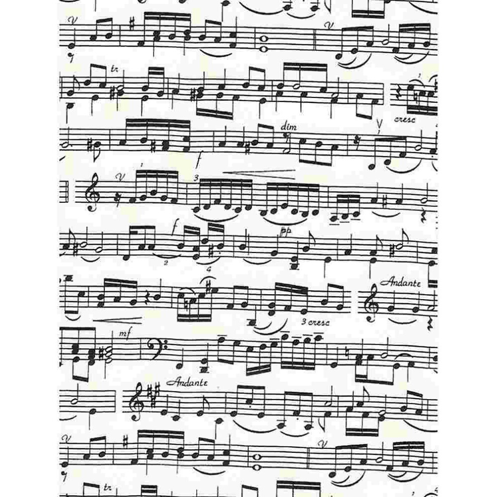 Fat Quarter Sheet Music 100% Cotton Quilting Fabric - Timeless Treasures Blk-Wht