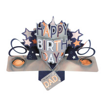 Best Dad Happy Birthday Pop-Up Greeting Card Second Nature Pop Up Cards