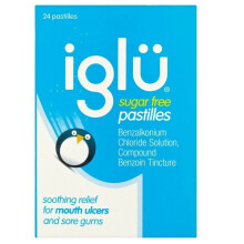 3 x Iglu Sugar Free Pastilles Relief For Mouth Ulcers & Sore Gums 24 Pastilles