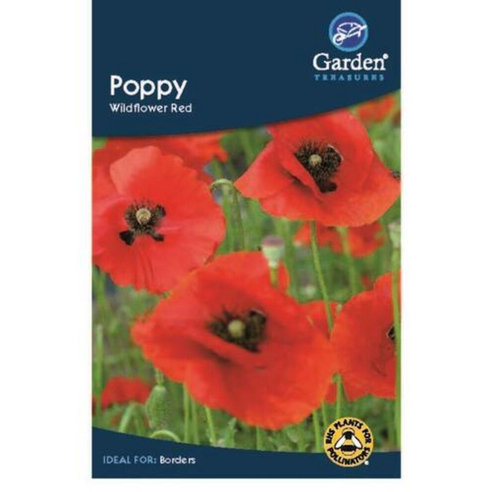 Poppy Wildflower Red Flower Seeds Garden Treasure 400 Seeds