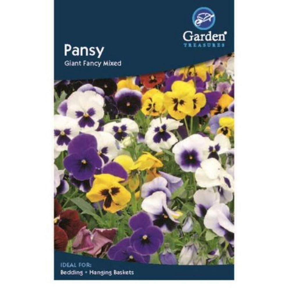 Pansy Giant Fancy Mixed Flower Seeds Garden Treasure 90 Seeds