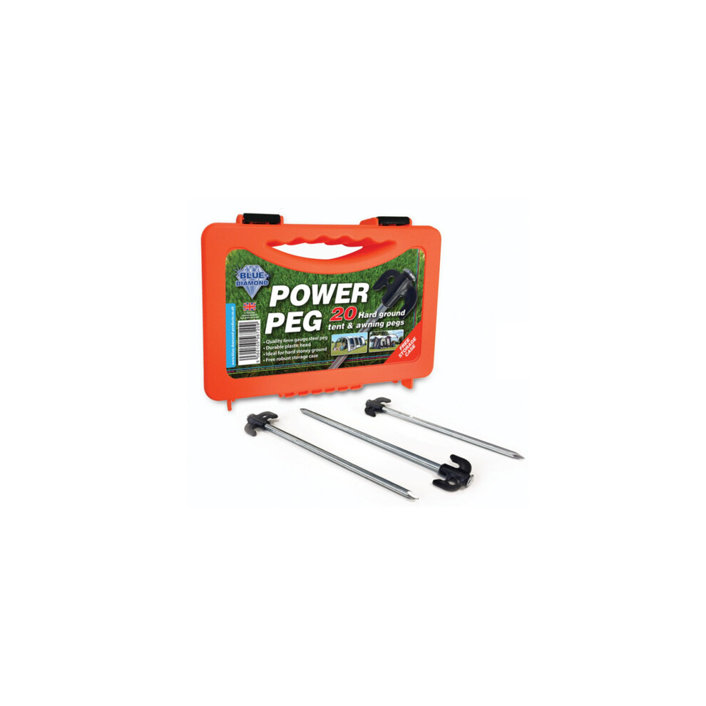 Outdoor Revolution Box Of 20 Hard Ground Power Tent Pegs | Blue