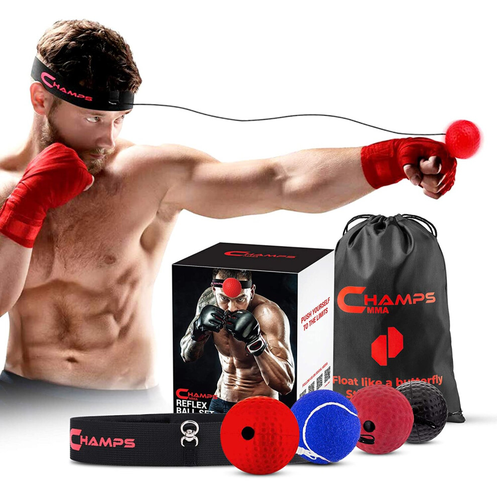 Champs MMA Boxing Reflex Ball - Boxing Equipment Fight Speed, Boxing Gear Punching Ball Great for Reaction Speed and Hand Eye Coordination Training