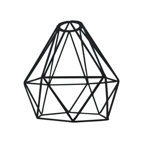 (Black) Geometric Wire Cage Lampshade Free Reducer Plate