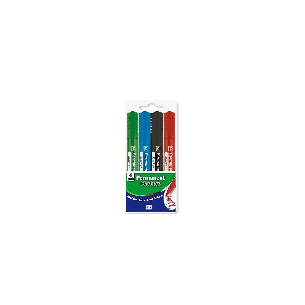 4 Permanent Marker Pens Artist Golf Balls Stationary Home Office School Red Black Blue & Green