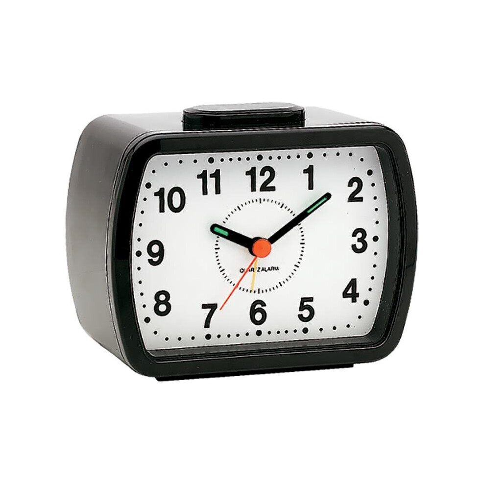 Champion Bell Alarm Clock Bold Arabic Numbers Dial Black Casing