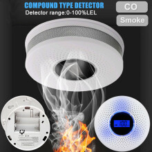 Carbon Monoxide (CO) and Smoke Combination Detector Alarm LED Flash Light Home