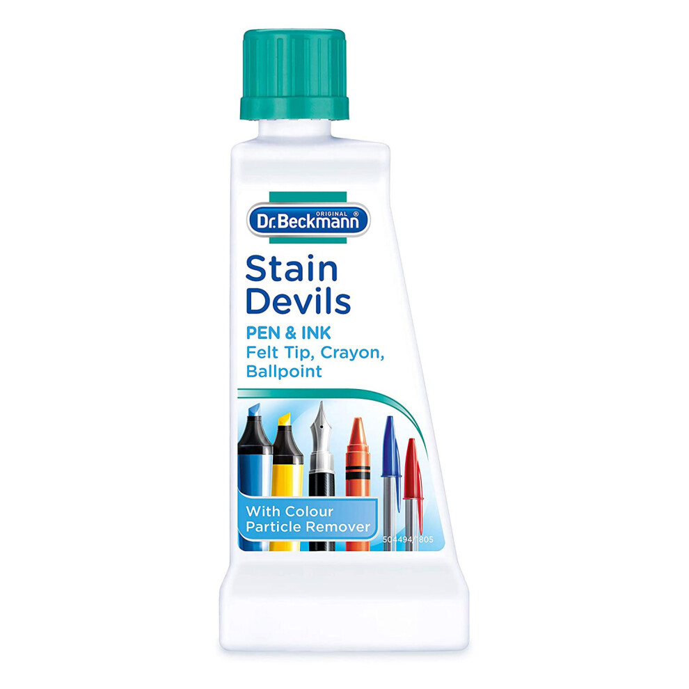 2 x Dr Beckmann Stain Devils Removes Ball Point Ink & Felt Tip Fast Action 50ml