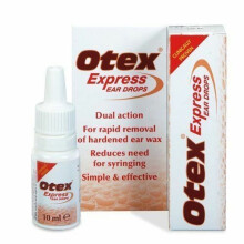 Otex Express Ear Drops Dual Action Treat Hardened Ear Wax - 10ml  X  2