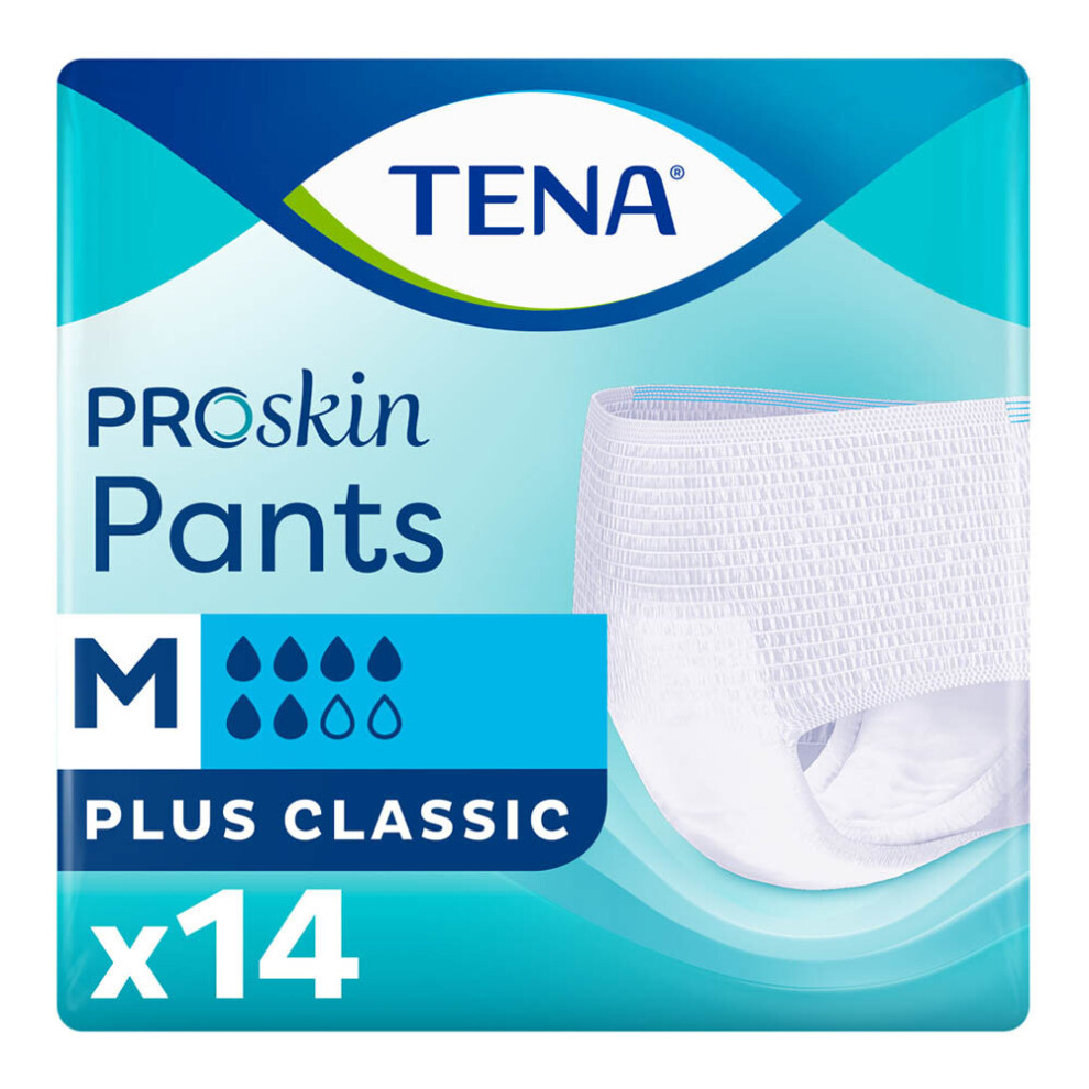 TENA Pants Plus Classic Medium (1300ml) 14 Pack Incontinence Protection