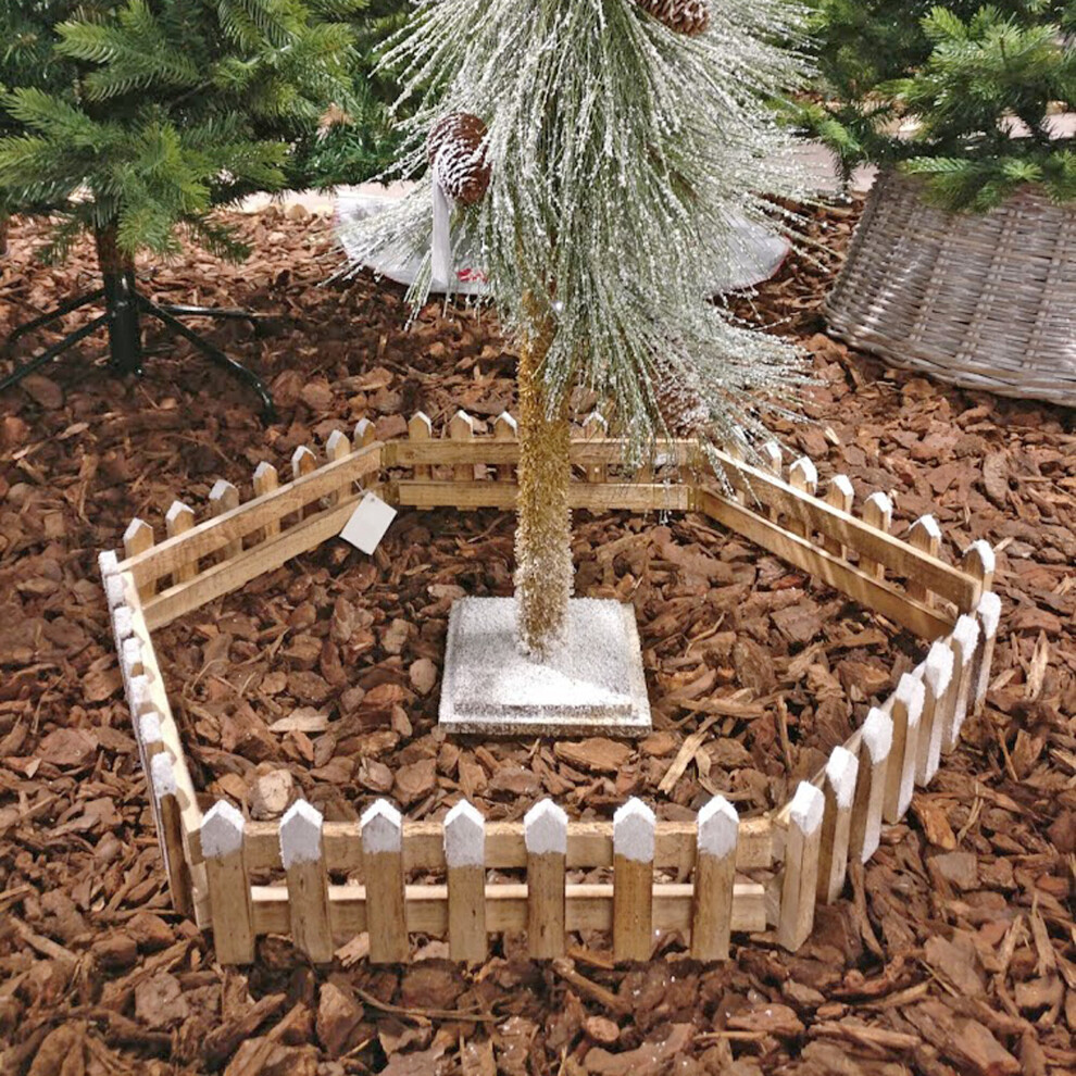 (2 Fence ) 1/2 Wooden Fence For Garden Tree Christmas Skirt