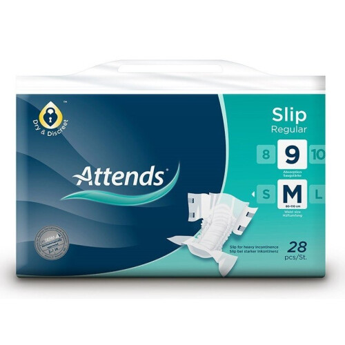 Attends Attends Slip Regular 9 Medium (2100ml) 28 Pack Incontinence Protection 1
