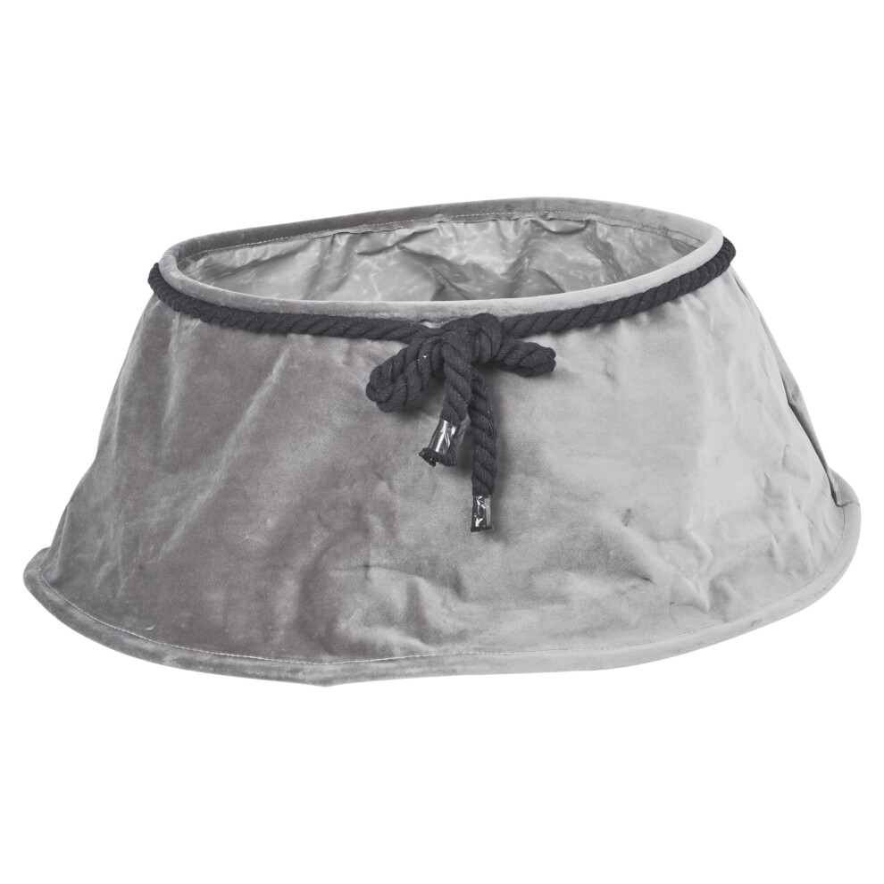 (Silver) Christmas Tree Velvet Skirt Base Floor Ornament-image-OPC-P6ZSBKD-NEW