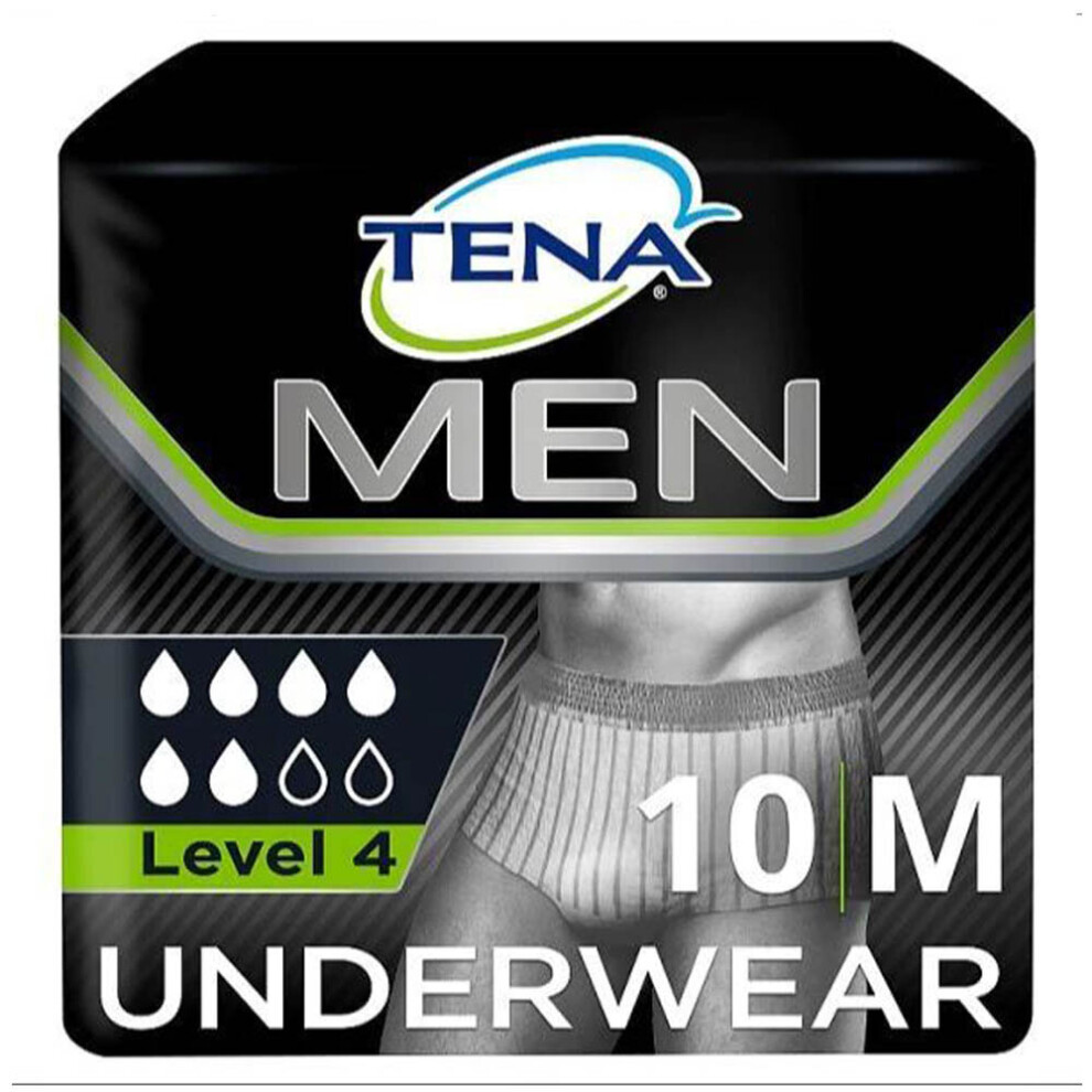 TENA Men Premium Fit Level 4 Pants Medium (1430ml) 10 Pack Incontinence Protection
