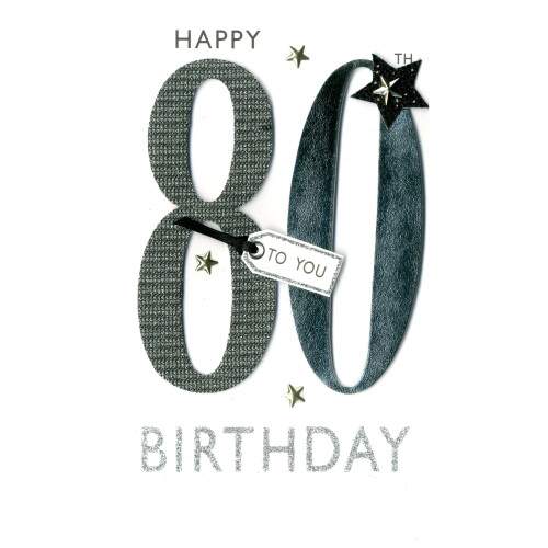 80th Birthday Greeting Card Hand-Finished Champagne Range Cards On OnBuy