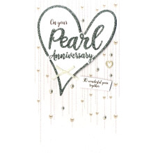 Pearl Anniversary Greeting Card Hand-Finished Champagne Range Cards