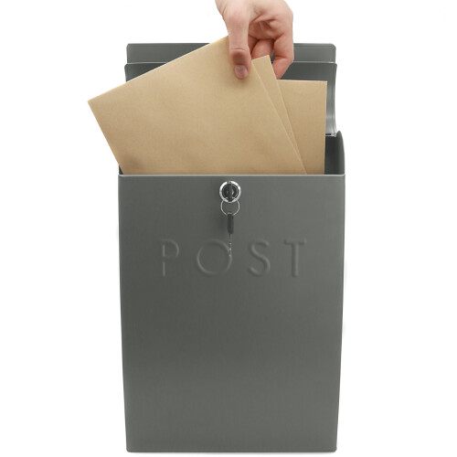 Wall Mounted Post Box in Grey | M&W New 2