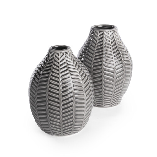 Ceramic Leaf Inspired Vases - Set of 2 | M&W