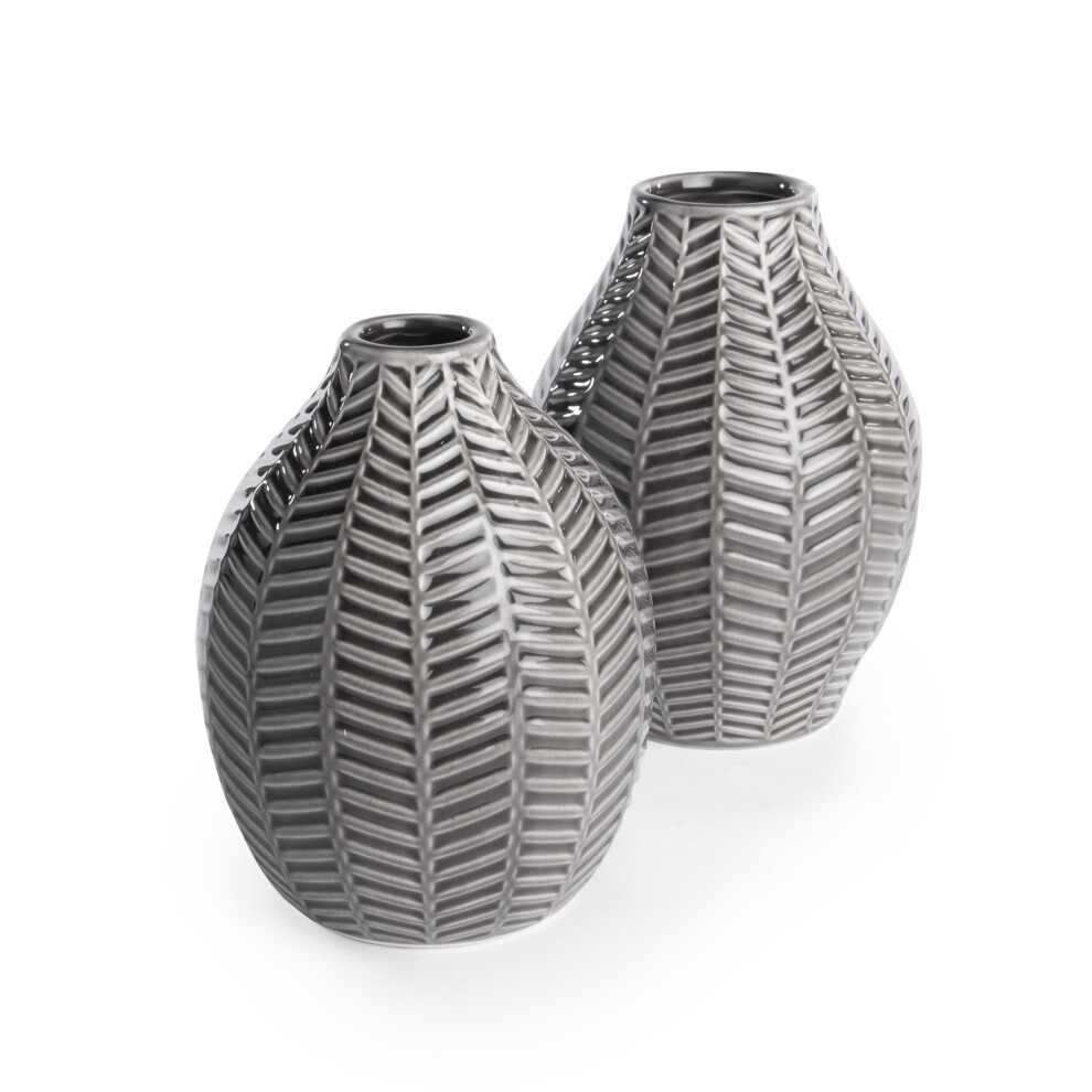 Ceramic Leaf Inspired Vases - Set of 2 | M&W