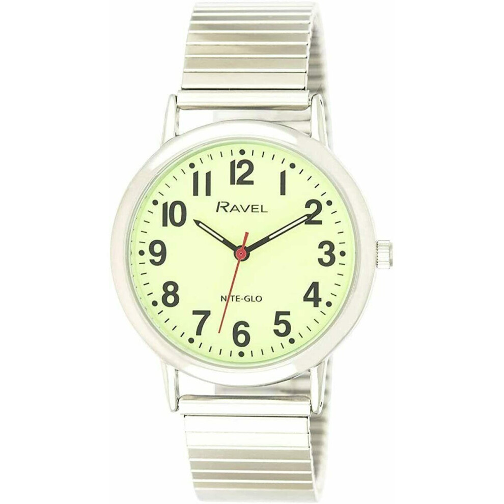 Ravel Glow In The Dark Luminous Dial Watch - Stainless Steel Expander Bracelet Multicoloured